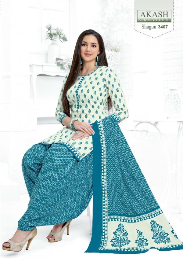 Akash Shagun Vol-34 Cotton Designer Patiyala Dress Material